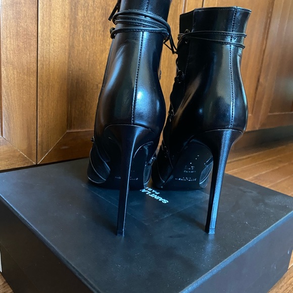 NWT Saint Laurent Kid Scamosciato Boots (Black) - Picture 4 of 9